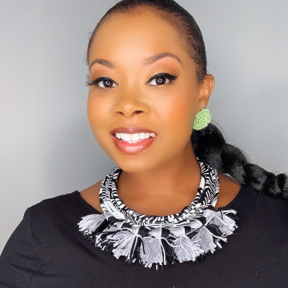 Colorful Boho Button Earrings Sea Green - Picture 5 of 8